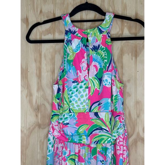 Lilly Pulitzer Tallula Maxi Dress Tank Style Ruched Waist Stretch Medium - Picture 5 of 8